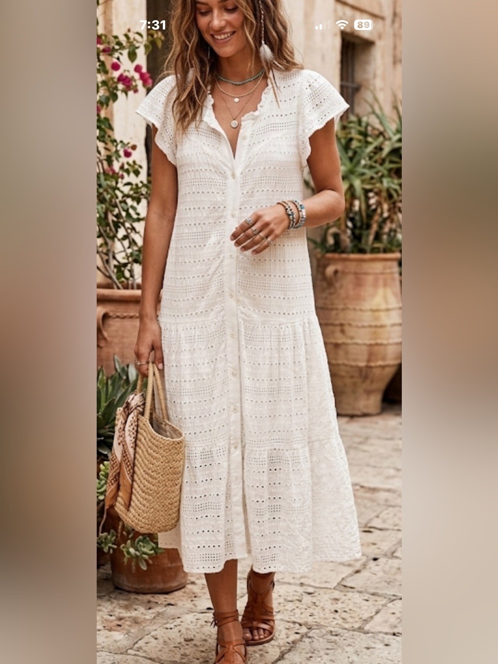 DYLAN by True Grit Hannah High Desert Embroidered Dress Small Boho Cotton Pocket